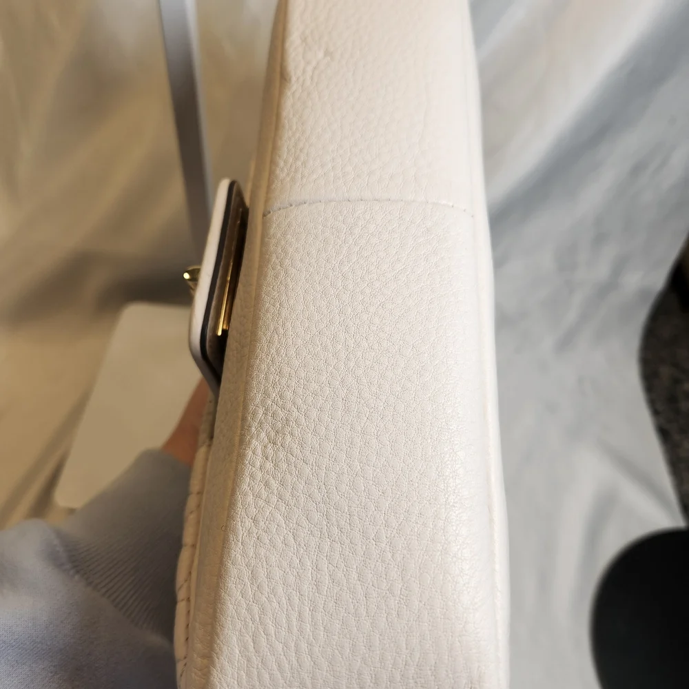 Karl Lagerfeld Paris Agyness Quilted Leather Shoulder Bag In Cream - Picture 9 of 16